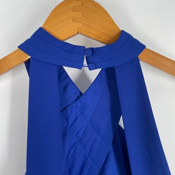 BCBGMaxazria blue halter top open back sz S - Picture 6 of 14